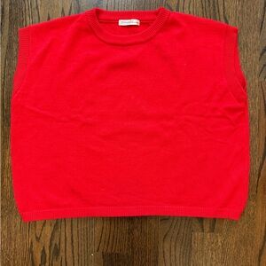 Vibrant Red Sleeveless Sweater